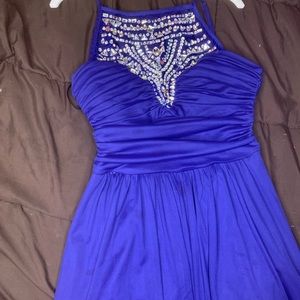 Blue rhinestone dress